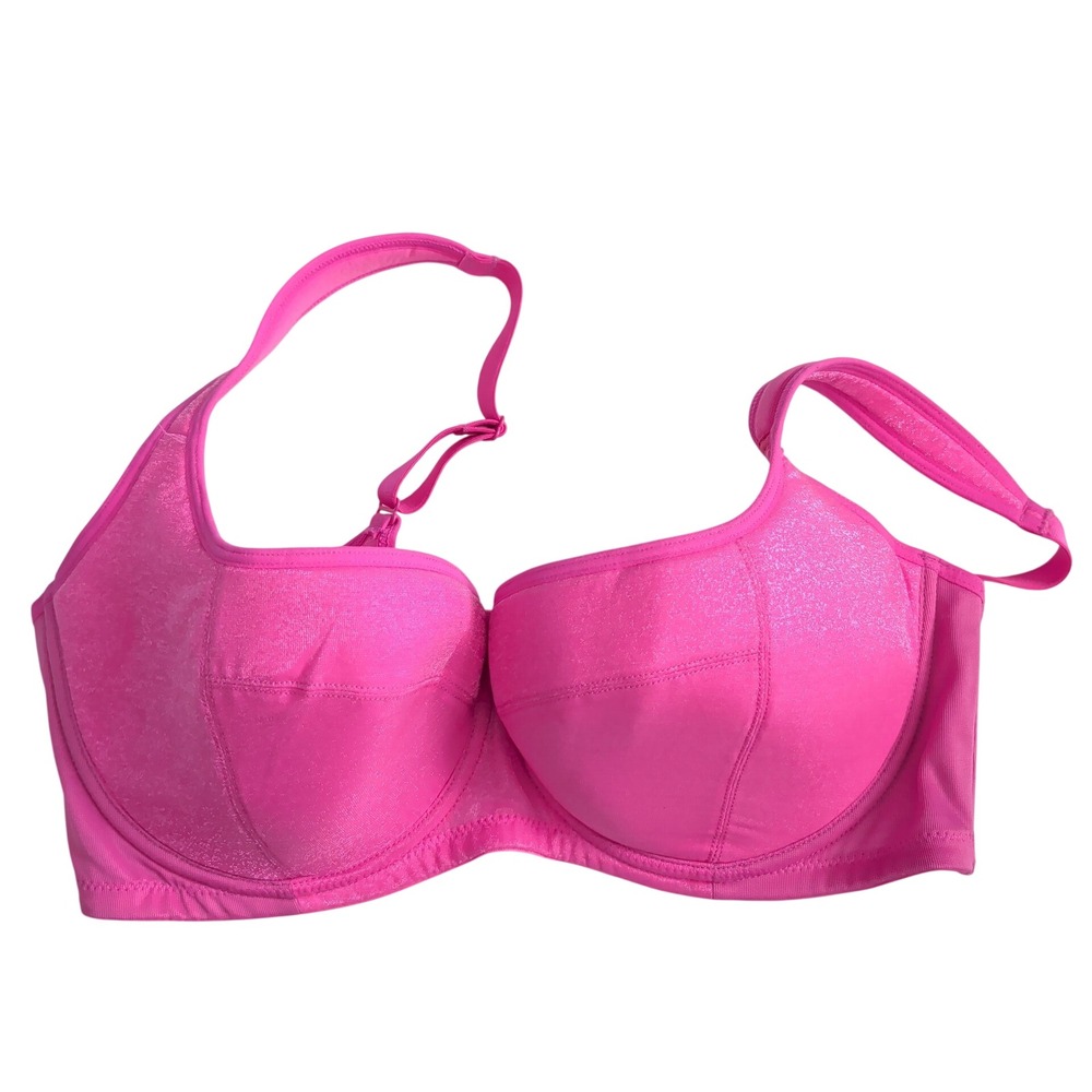 HSIA Women Hot Pink Shimmer Full Coverage Underwire Bra 34D NWT Barbie Lingerie